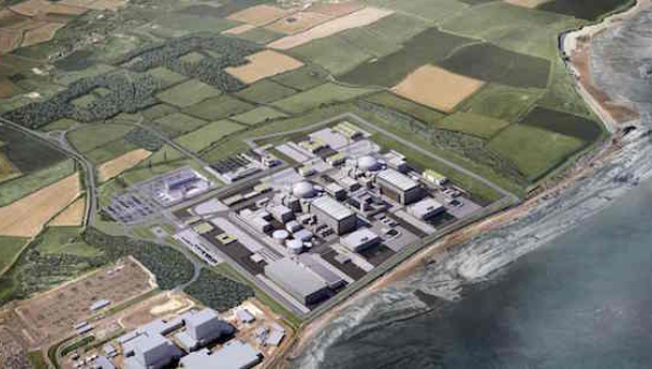 An image released by EDF of the proposed nuclear reactors at Hinkley Point C