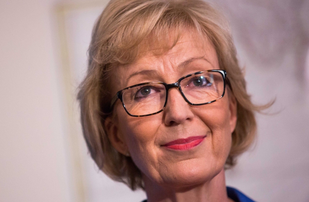 LONDON ENGLAND- JULY 04 Andrea Leadsom Member of Parliament for South Northamptonshire and Minister of State at Department of Energy and Climate Change launches her bid to be the Leader of the Conservative Party at The Cinnamon Club in Westminster