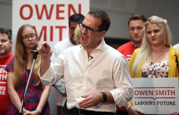 Labour leadership contender Owen Smith on stage