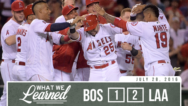 Angels rally in 9th to edge Red Sox, 2-1