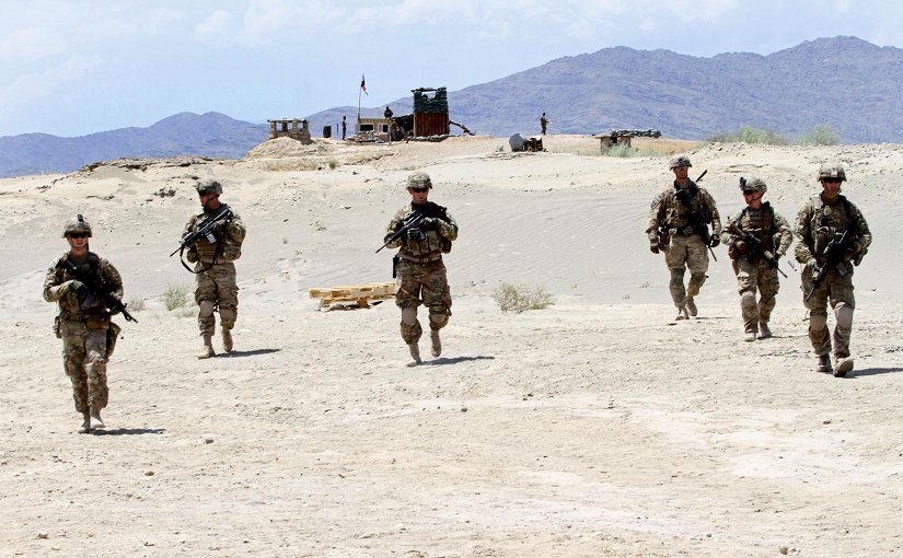 Army soldiers take part in a training exercise on Tactical Base Gamberi in eastern Afghanistan in 2015. Credit US Department of Defense