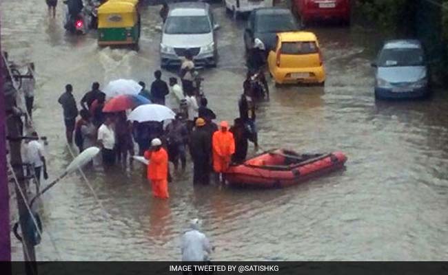 Bengaluru IT City Uses Boats To Rescue People Stranded In Rain