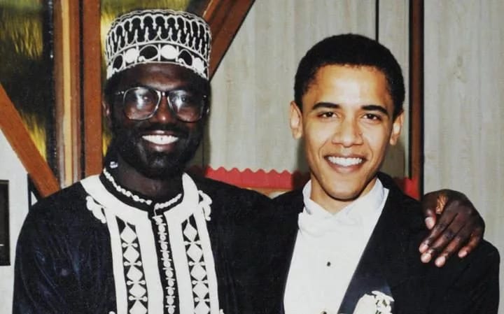 Barack Obama right with his half brother Malik