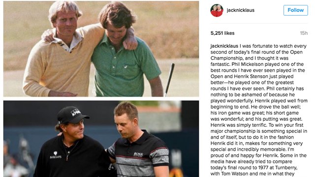 Jack Nicklaus Tom Watson Phil Mickelson Henrik Stenson