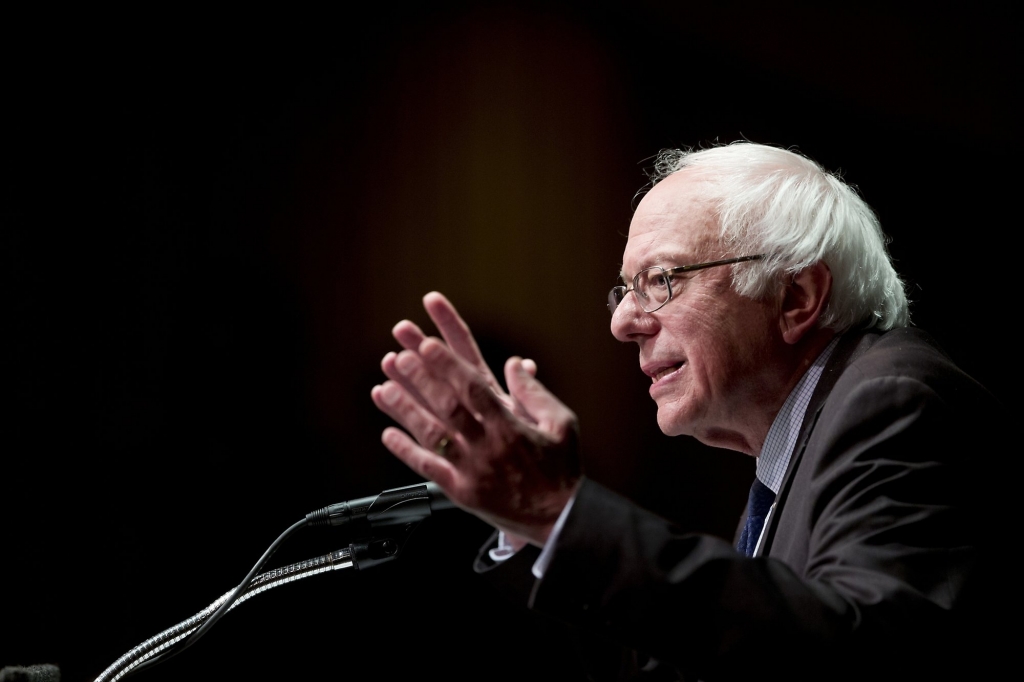 Democratic presidential candidate Sen. Bernie Sanders I-Vt. speaks in Albany N.Y. Sanders failed in his quest to include opposition to the Trans Pacific Partnership trade deal in a draft of the Democratic Party&a