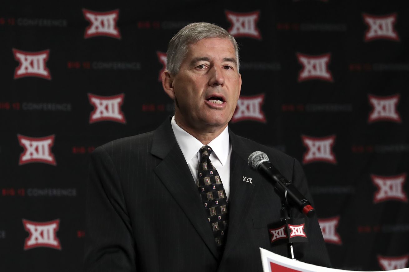 Big 12 commissioner Bob Bowlsby at the league’s media days on Monday.- Kevin Jairaj-USA TODAY Sports