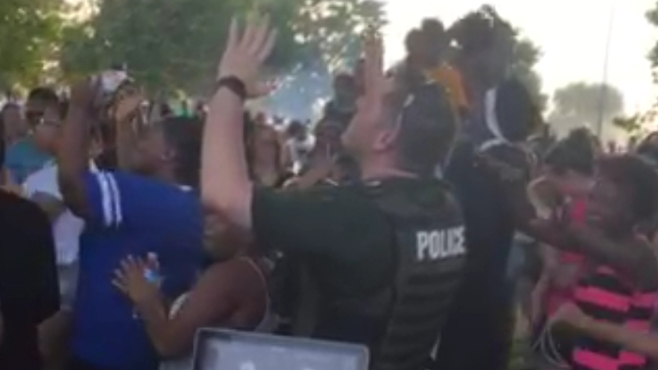 Wichita Cookout Dancing cop