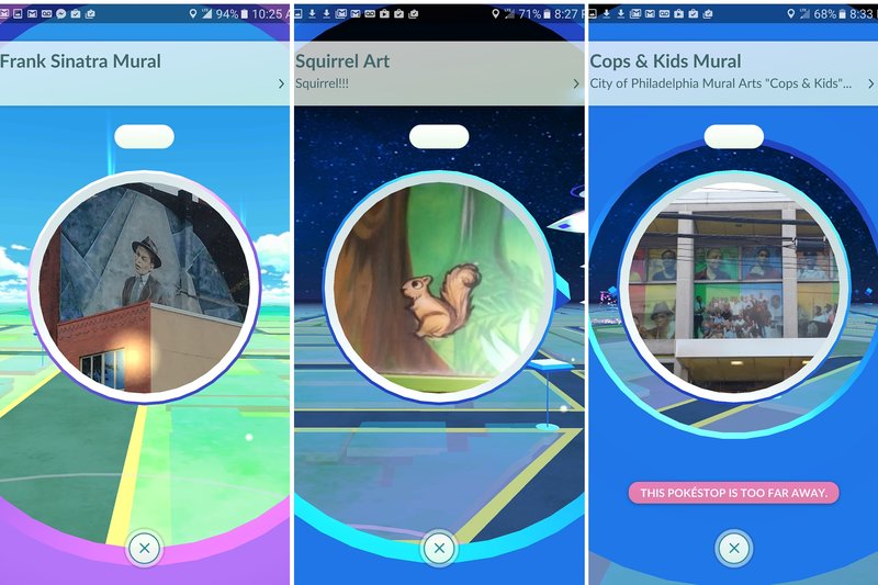 Brandon Baker  PhillyVoiceThe Frank Sinatra Mural'squirrel art and the Cops & Kids Mural all Poke Stops in'Pokemon Go