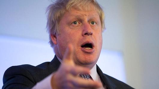 Conservative MP Boris Johnson speaks as he visits Bristol