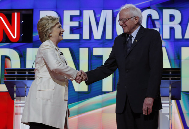 Brian Snyder  Reuters
Clinton and Sanders at a debate in New York in April