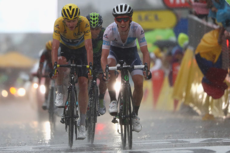 Britain's Chris Froome and Adam Yates finish stage 9 of the Tour de France