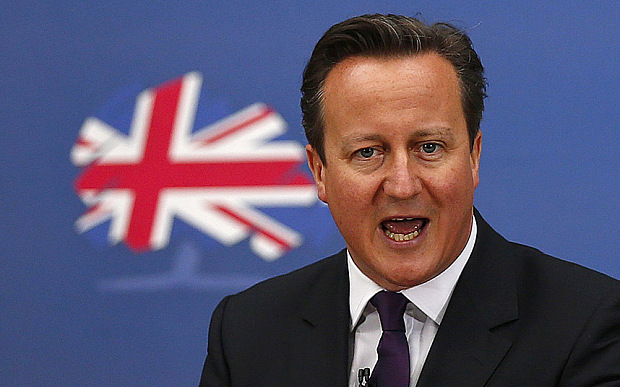 Britain's Prime Minister David Cameron speaks as part of the Conservative Party's European and Local Election campaign at JCB in Newcastle-Under-Lyme...Britain's Prime Minister David Cameron speaks as part of the Conservative Party's E