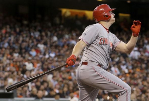 Cincinnati Reds Jay Bruce hits a two-run home