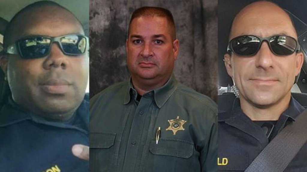 Officers Montrell Jackson Brad Garafola and Matthew Gerald all killed in Baton Rouge on Sunday