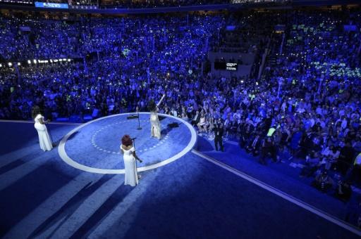 Celebrities go all out for Clinton at convention