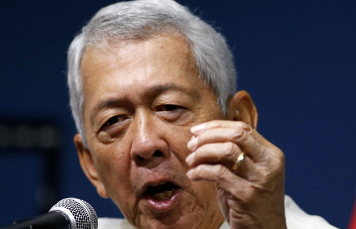 Philippines Foreign Affairs Secretary Perfecto Yasay speaks during a news conference at the Department of Foreign Affairs in Pasay city Metro Manila Philippines on Wednesday. — Reuters