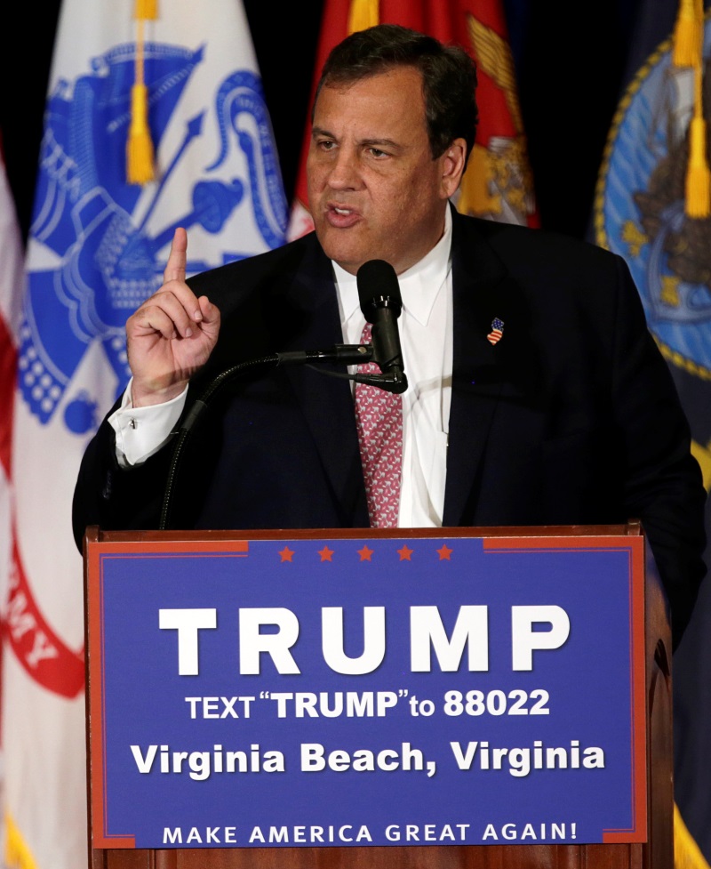 New Jersey governor Chris Christie