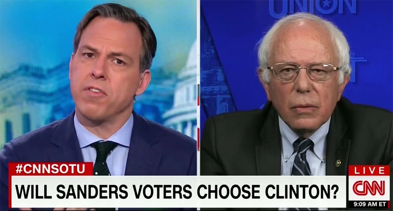 CNN host Jake Tapper Vermont Sen. Bernie Sanders