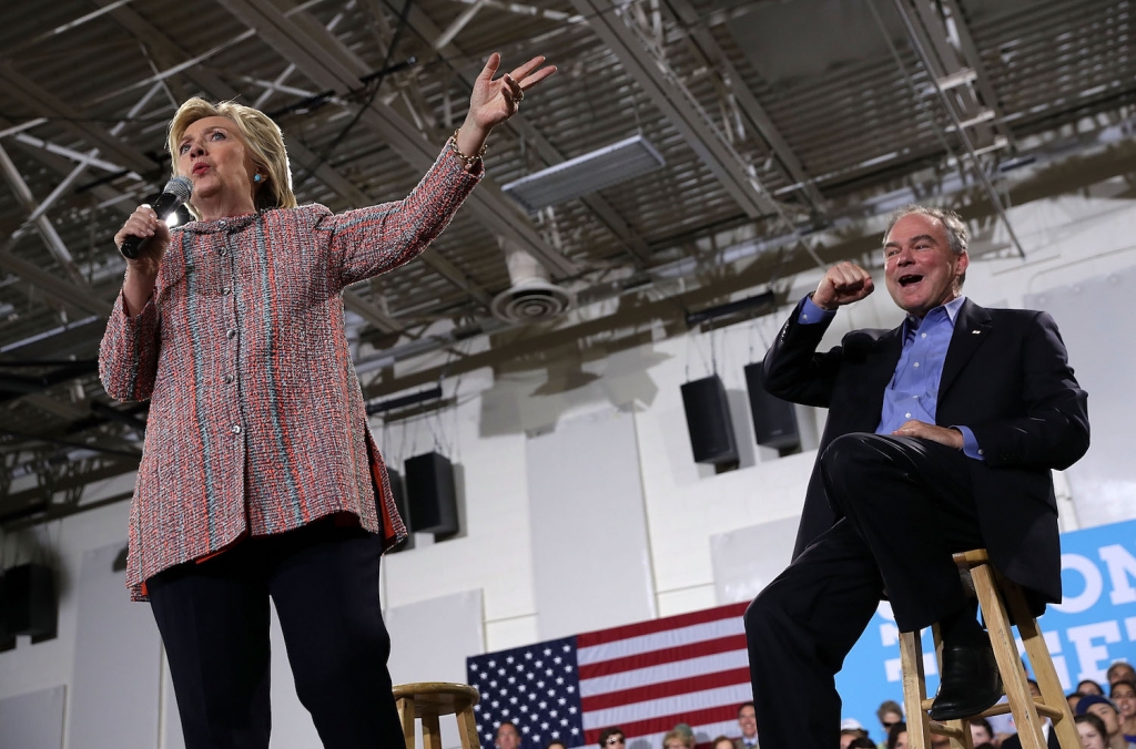 Hillary Clinton Campaigns With Tim Kaine In Virginia