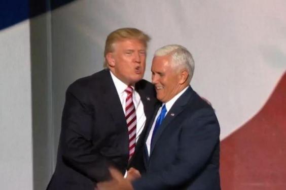 Coming in Donald Trump and Mike Pence