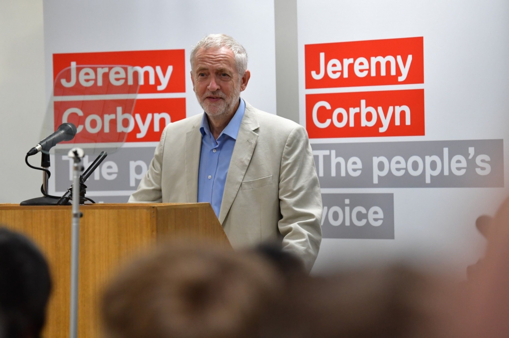 LONDON ENGLAND- JULY 21 Labour leader Jeremy Corbyn speaks as he launches his leadership campaign at a press conference