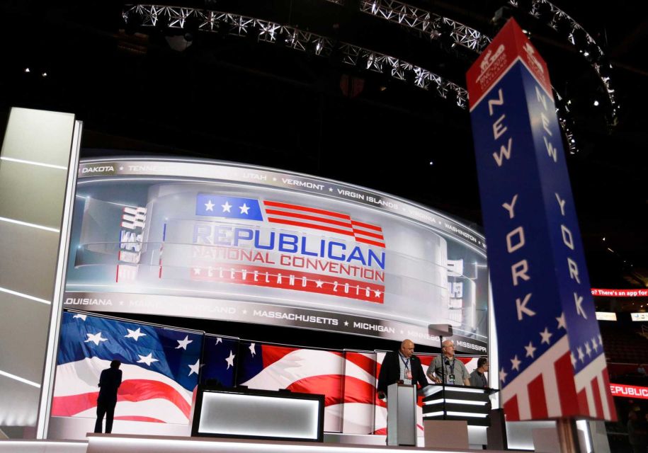 The Stage is being prepared at the Republican