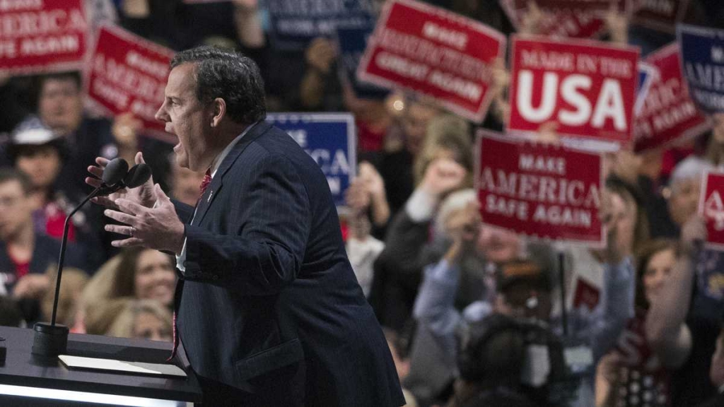 Gov. Chris Christie R-N.J. speaks during the Republican National Convention Tuesday