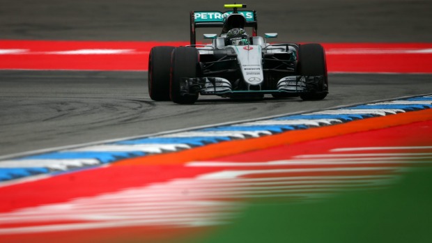 Nico Rosberg topped teammate Lewis Hamilton in a dominant day for Mercedes in practice for the German Grand Prix