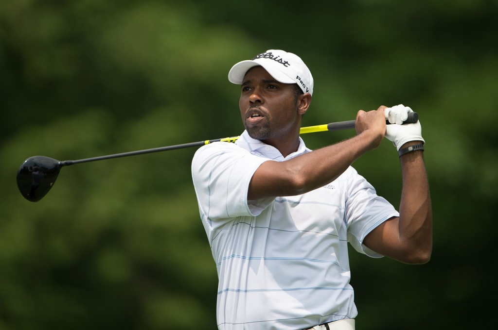 Wyatt Worthington II hits his tee shot on the eighth hole during the third round of the 49th PGA Professional Championship at the Atunyote Golf Club