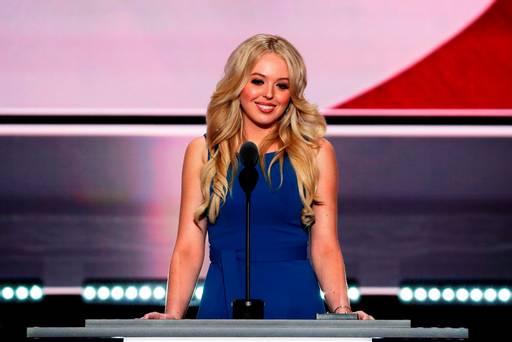 Daughter of Donald Trump Tiffany Trump delivers a speech on the second day of the Republican National Convention