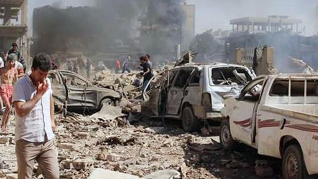 Kurdish news agency Rudaw said the destruction in Qamishli was caused by a truck bomb and then a second explosion