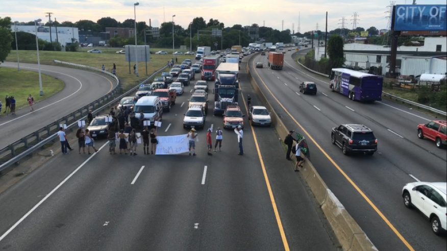 Black Lives Matter Protest Stops Traffic on I-95 Near Richmond