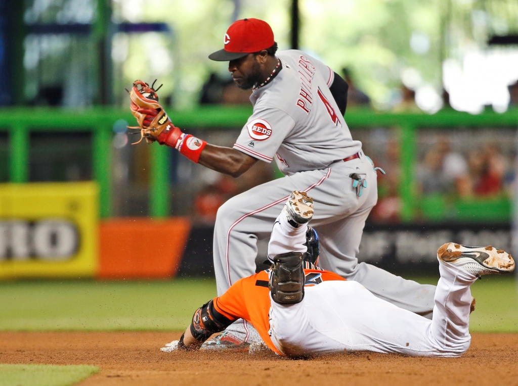 Brandon Phillips, Billy Hamilton banged up in Miami loss