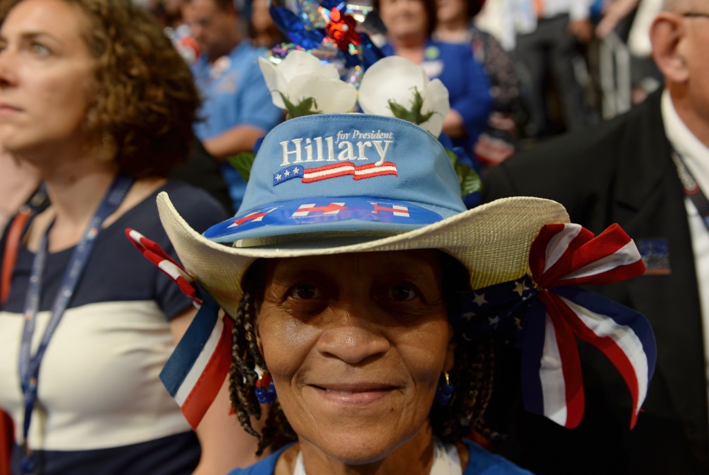 Delegates ready for the final day of the Democratic National Convention Thursday at the Wells Fargo Center in Philadelphia