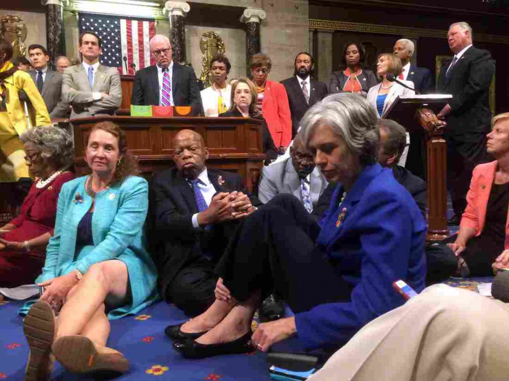 House Democrats' sit-in over gun violence moves into second day