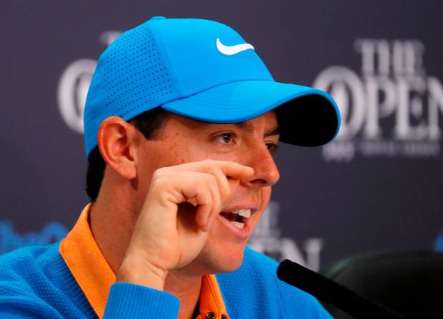 Direct answer Rory addresses the Olympic question at Troon yesterday