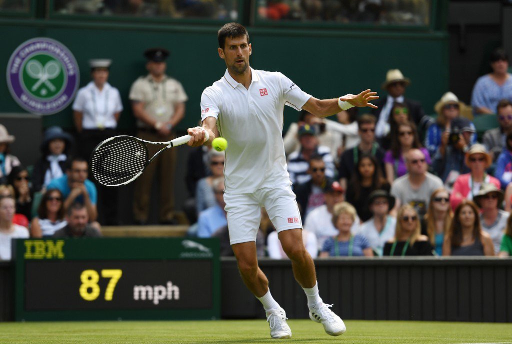 Defending champion Novak Djokovic began his quest for a fifth consecutive Grand Slam title by sweeping aside Britain's James Ward