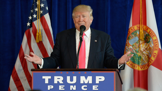 Donald J. Trump holds a press conference at Trump National Doral