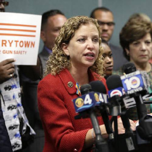 Congresswoman Debbie Wasserman Schultz D-Fla. speaks during a news conference in Fort Lauderdale Fla. On Sunday