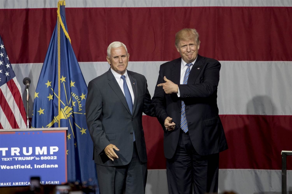 Image FILE- Donald Trump Announces Mike Pence as Vice Presidential Choice Donald Trump Holds Campaign Rally In Indiana