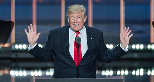 Donald Trump at the Republican Party convention Pic Rex