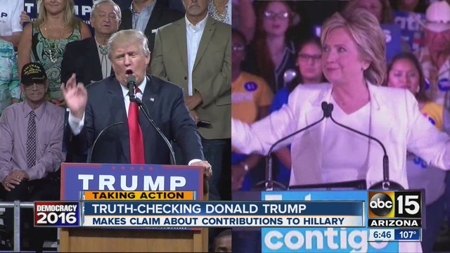 Donald Trump continues to attack Hillary Clinton on everything from campaign spending to ISIS.                      KNXV