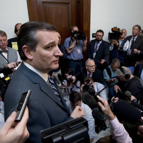 Sen. Ted Cruz R Texas speaks to reporters as he returns to the Capitol Hill in Washington. Cruz is refusing to condemn a rebellion against Donald Trump at the Republican National Convention as the fiery Texa