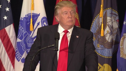 Donald Trump holding a campaign event in Virginia Beach