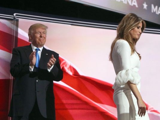 Donald Trump introduces his wife Melania Trump during Republican National Convention