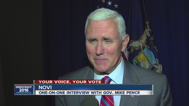 Donald Trump's running mate talks with 7 Action News after a Novi speech.                      WXYZ