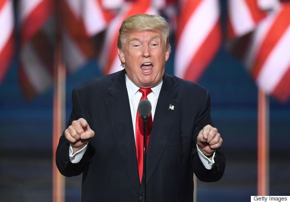 Donald Trump speaks on the last day of the Republican National Convention July 21