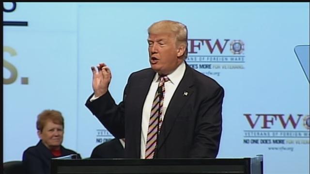 Donald Trump spoke at the VFW Convention in Charlotte