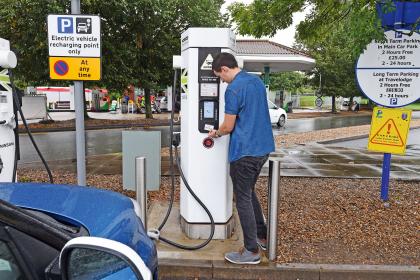 Kia Soul EV- electric car charging point