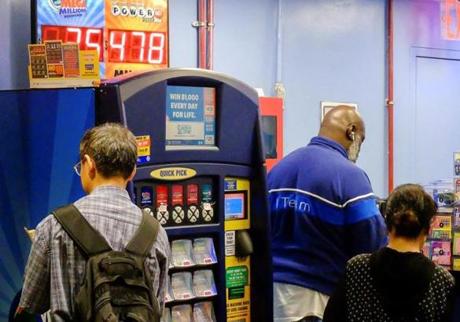 Customers purchased Powerball lottery tickets in New York